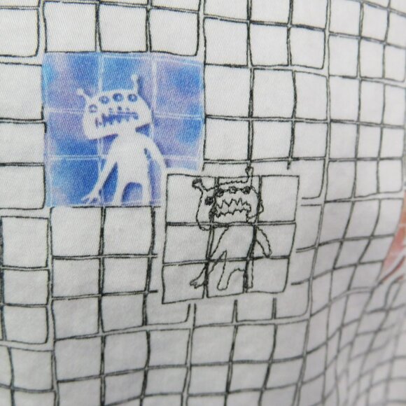 Robert Graham Shirt Alien Monsters Plaid Mens M Short Sleeve Cotton - Picture 5 of 12